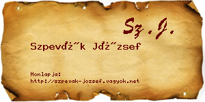Szpevák József névjegykártya