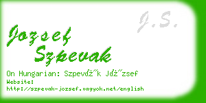jozsef szpevak business card